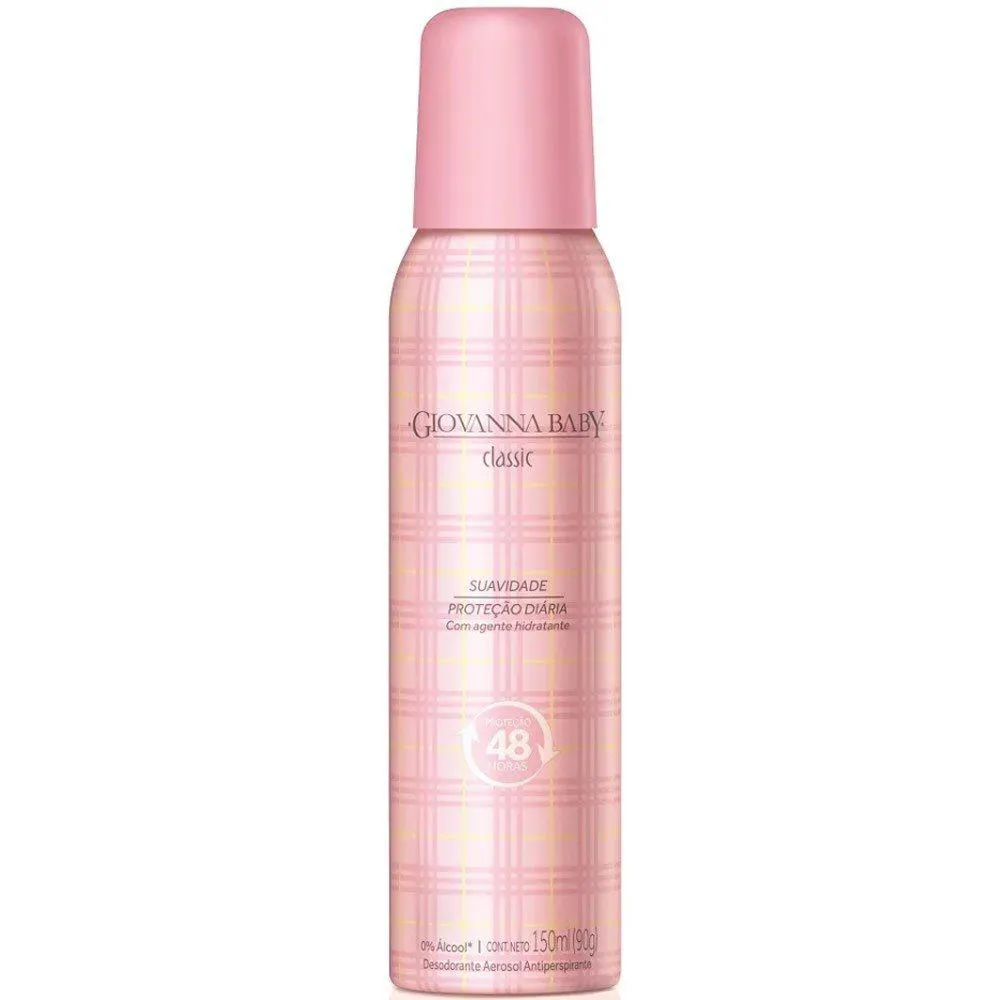 Desodorante Antitranspirante Aerosol Giovanna Baby Classic Feminino 48h 150ml