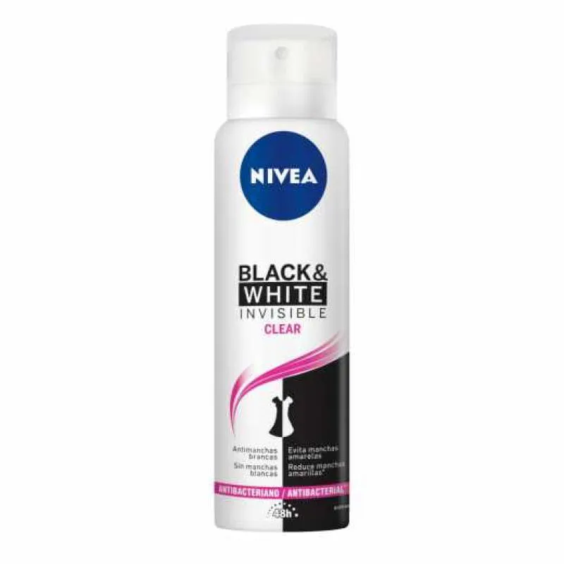 Desodorante Antitranspirante Aerosol Nivea Black & White Invisible Clear Feminino 48h 150ml