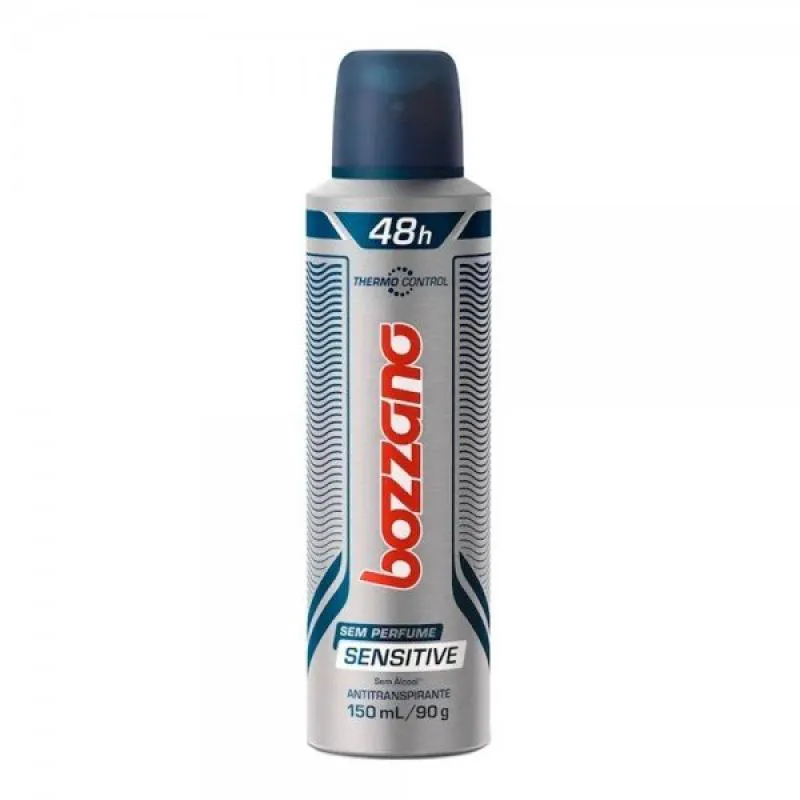 Desodorante Antitranspirante Aerosol Bozzano Sensitive Masculino Sem Perfume 48h 150ml