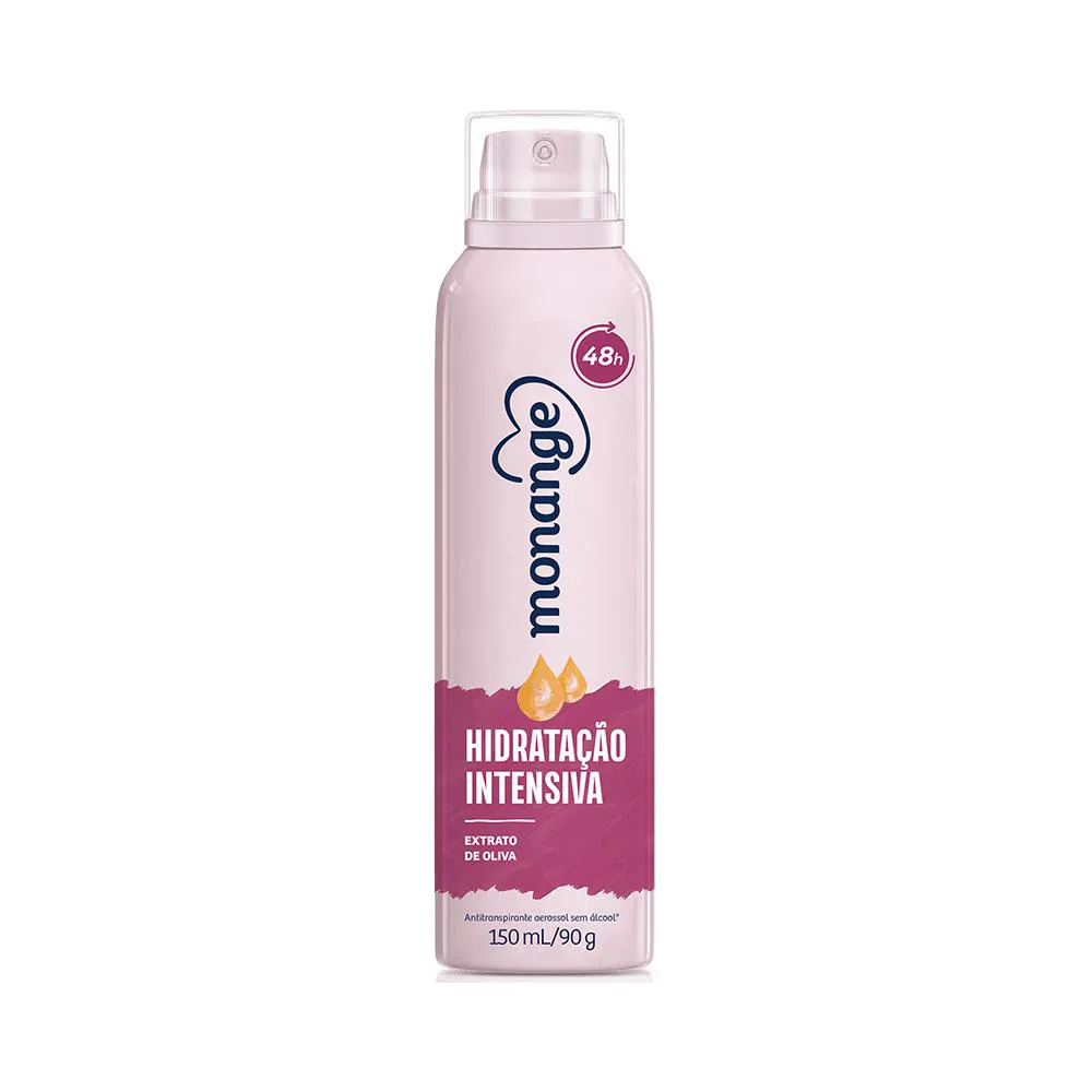 Desodorante Antitranspirante Aerosol Monange Hidratação Intensiva Feminino 48h 150ml