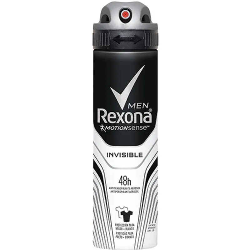 Desodorante Antitranspirante Aerosol Rexona Men Invisible 45h 150ml