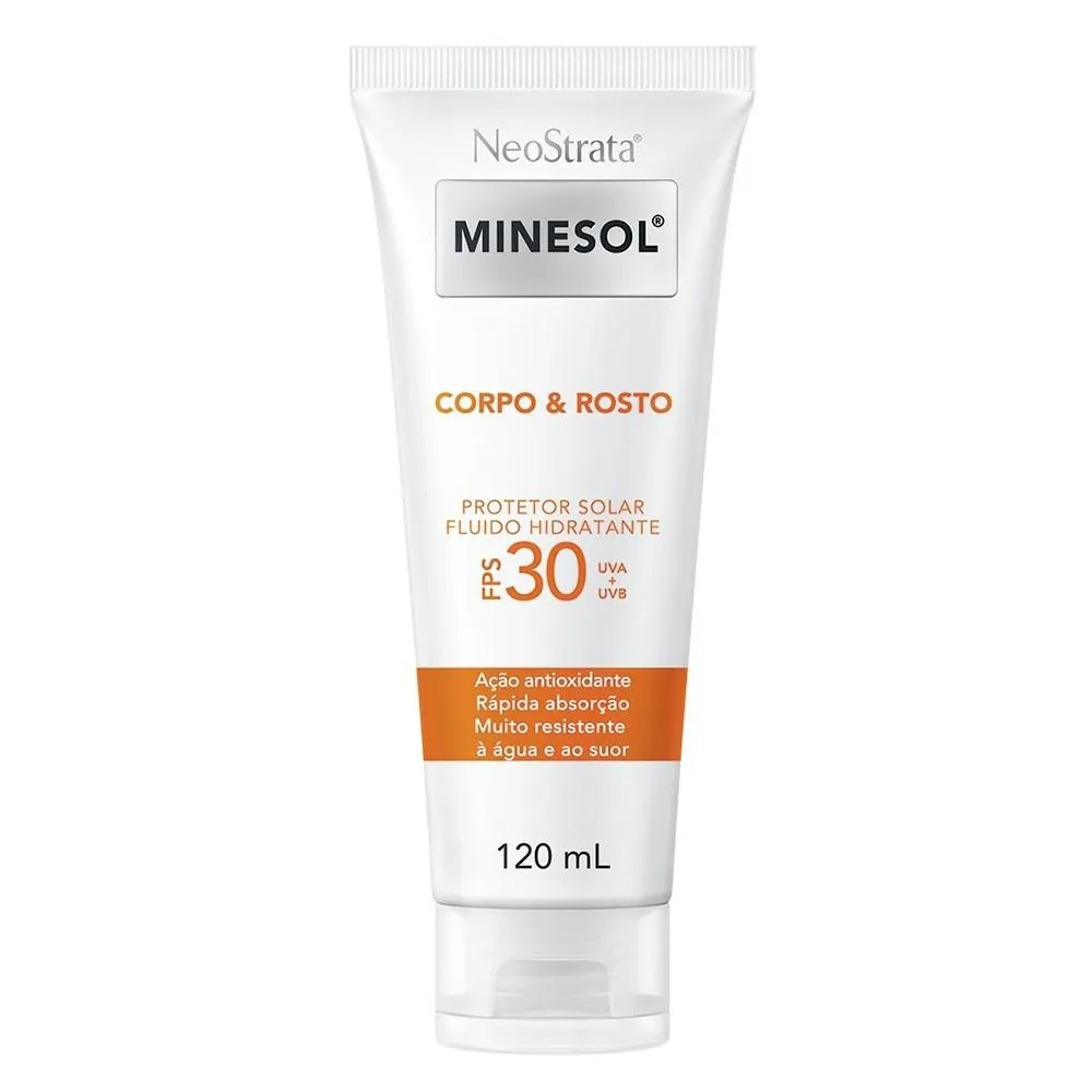 PROTETOR SOLAR FLUIDO HIDRATANTE NEOSTRATA MINESOL CORPO & ROSTO FPS30 120ML