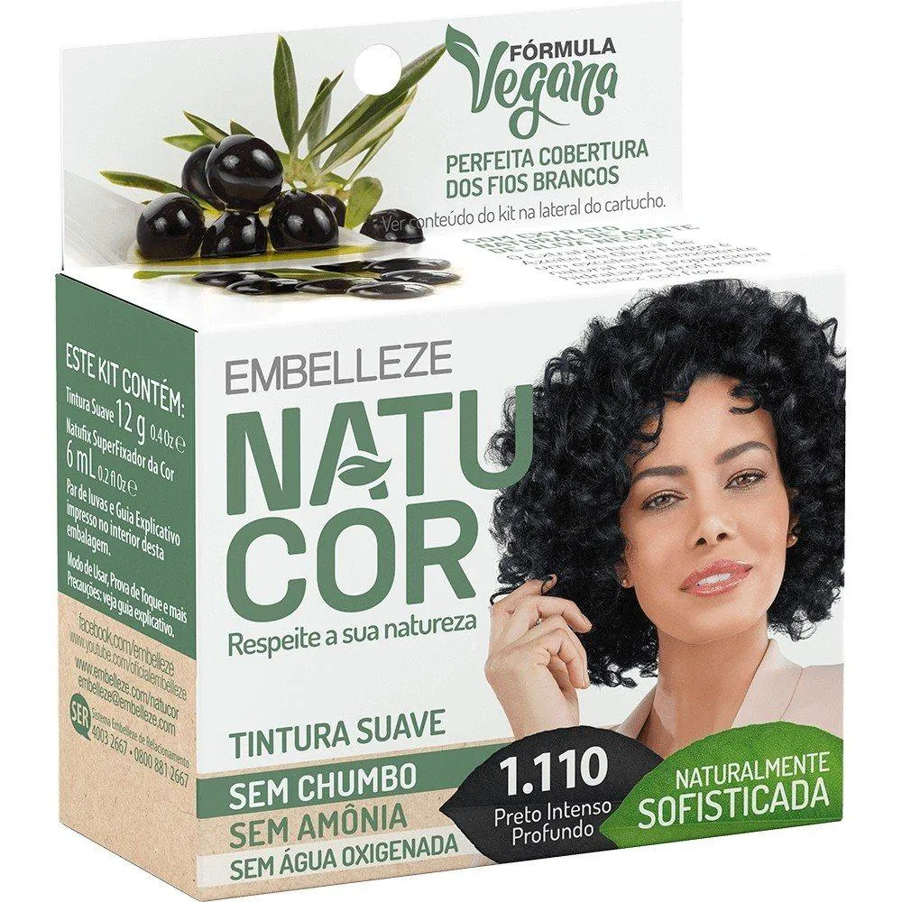 TINTURA SUAVE NATUCOR 1.110 PRETO INTENSO PROFUNDO 1 UNIDADE