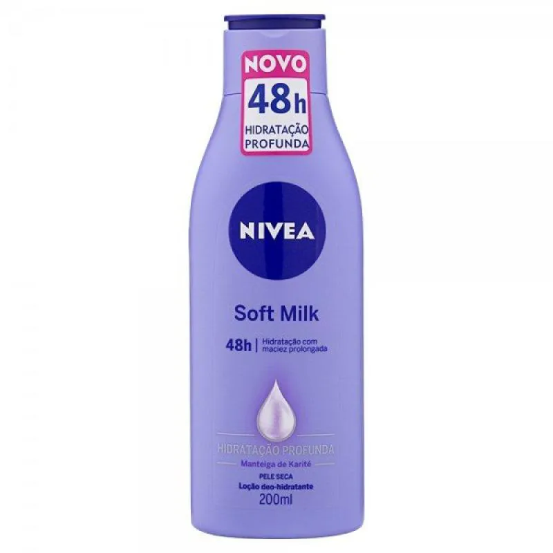 Desodorante Loção Hidratante Nivea Soft Milk Feminino 48h 200ml
