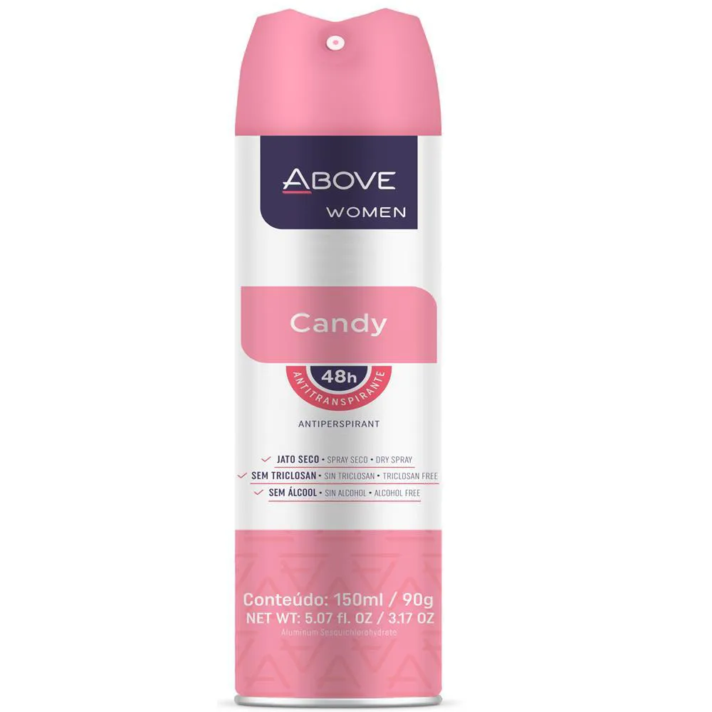 Desodorante Antitranspirante Aerosol Above Candy Feminino 48h 150ml