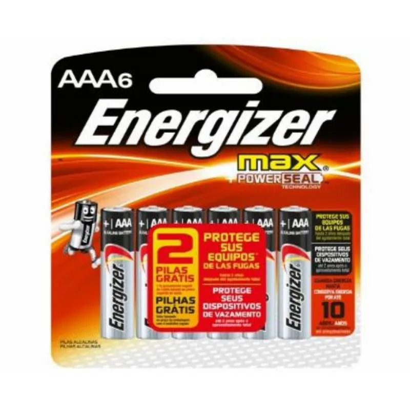 PILHA ENERGIZER MAX-SM-PALITO AAA4 12X4 + 2 PILHAS GRáTIS