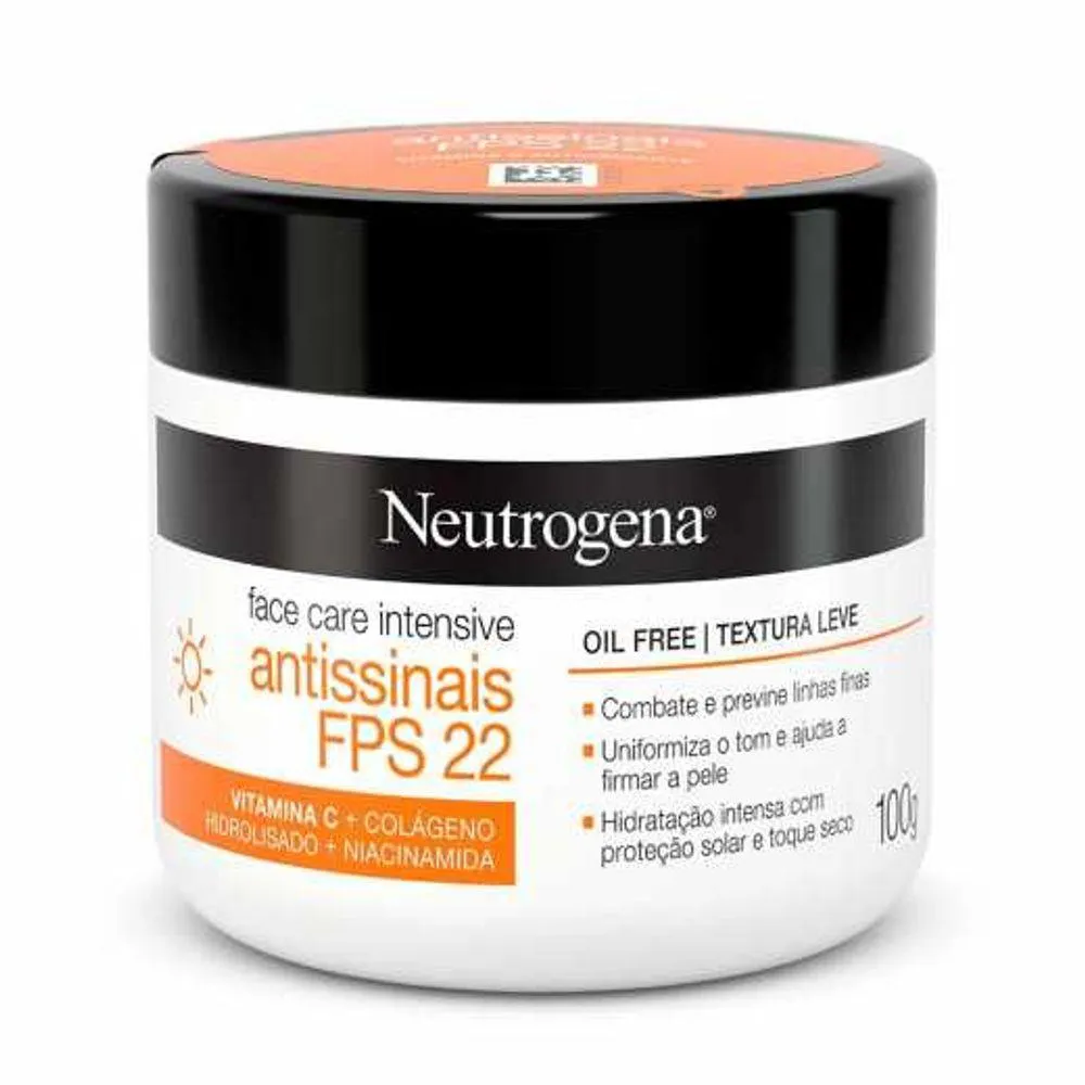 CREME FACIAL NEUTROGENA FACE CARE INTENSIVE ANTISSINAIS FPS 22 100G