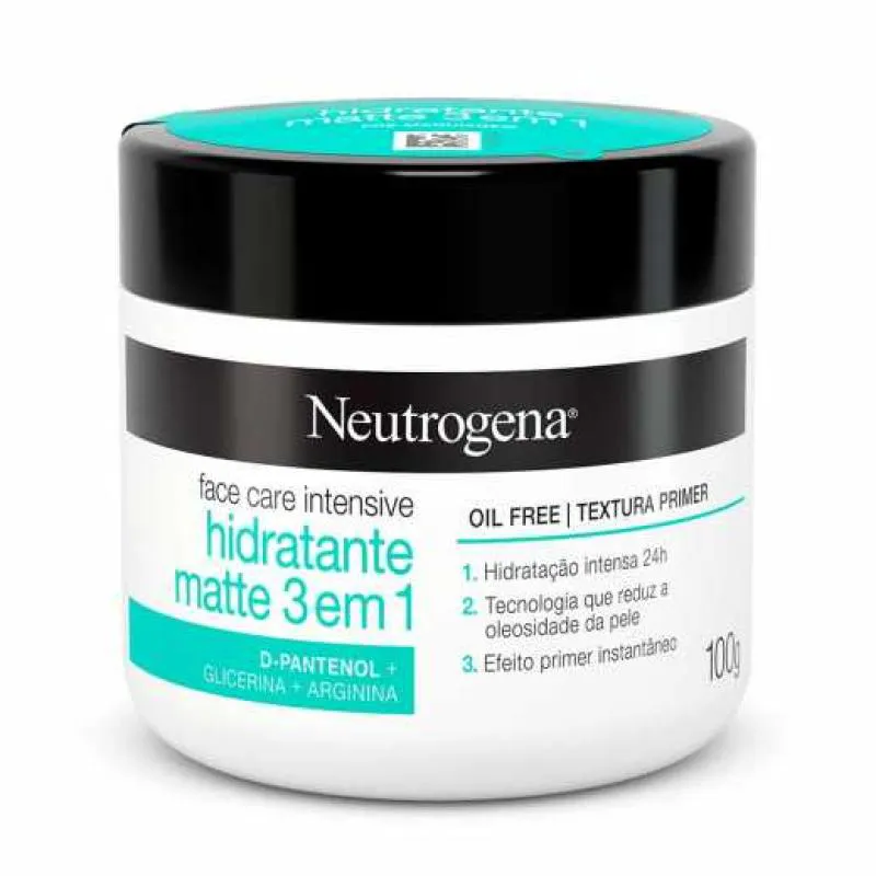 CREME FACIAL NEUTROGENA FACE CARE INTENSIVE HIDRATANTE MATTE 3 EM 1 - 100G