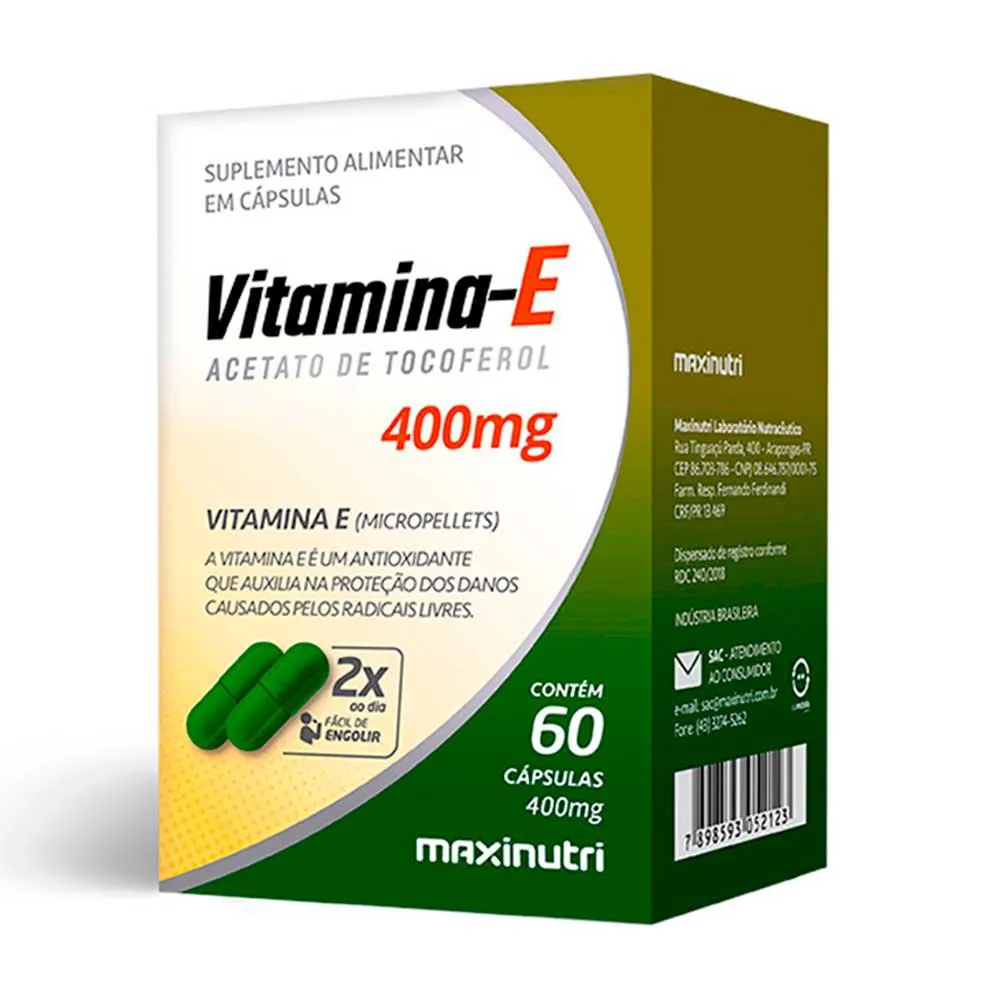 VITAMINA E ANTIOXIDANTE 400MG 60 CAPSULAS MAXINUTRI