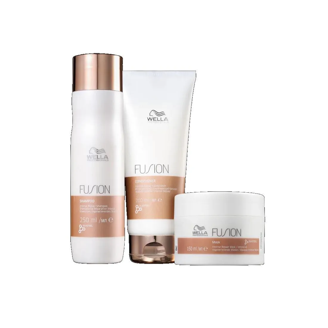 Kit Wella Professionals Fusion Trio - Shampoo 250ml + Condicionador 200ml + Máscara 150ml