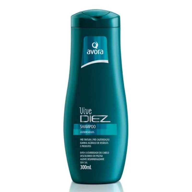 Shampoo AVORA Vive Diez Antiresíduos 300ml