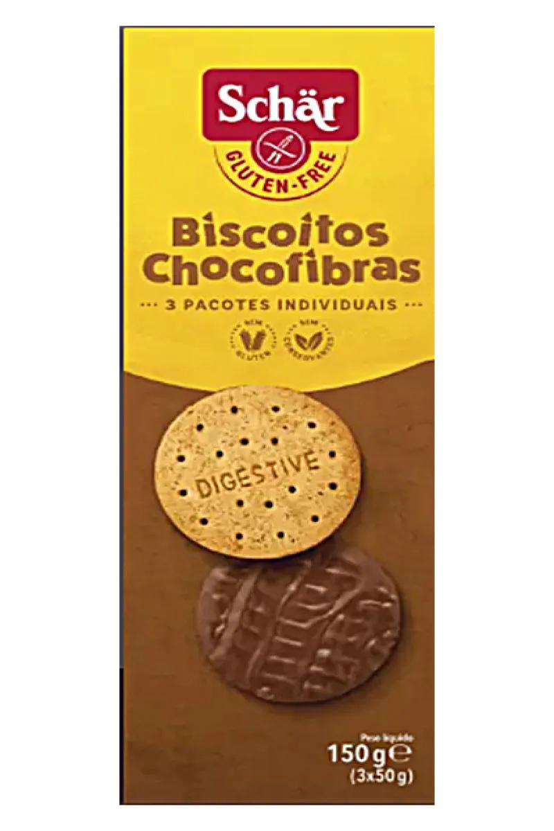 BISCOITO CHOCOFIBRAS SEM GLúTEN SCHäR 150G