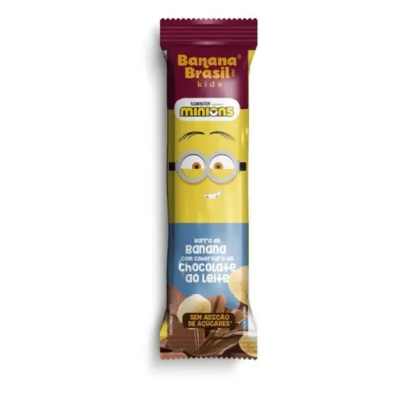 BARRA DE BANANA COM COBERTURA DE CHOCOLATE AO LEITE SG BANANA BRASIL KIDS 22G