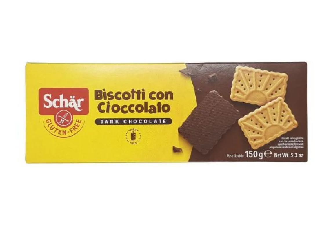 BISCOITO BISCOTTI CON CIOCCOLATO SEM GLúTEN SCHAR 150G