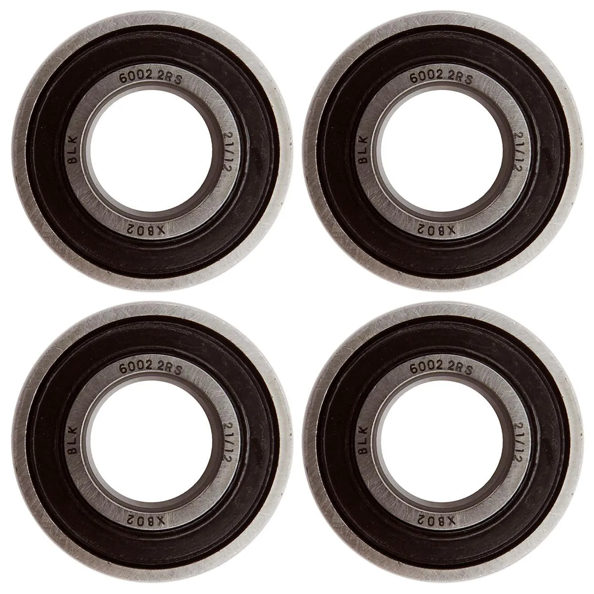 KIT 4 ROLAMENTO 6002-2RS RíGIDO DE ESFERA PRETO/PRATA