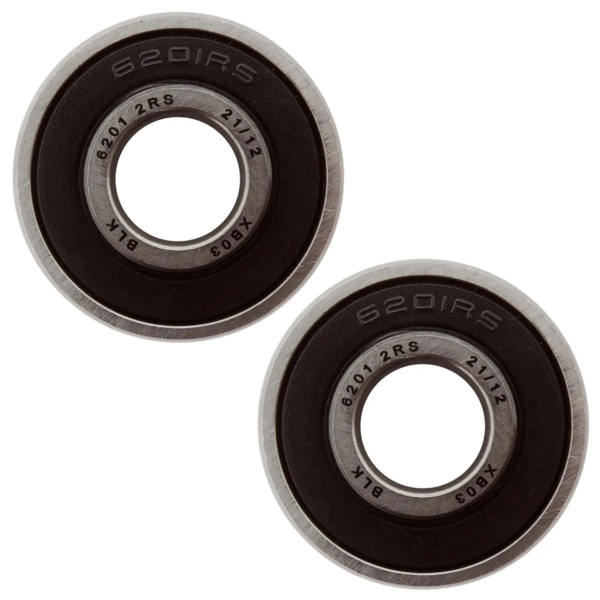 KIT 2 ROLAMENTO 6201-2RS RíGIDO DE ESFERA PRETO/PRATA