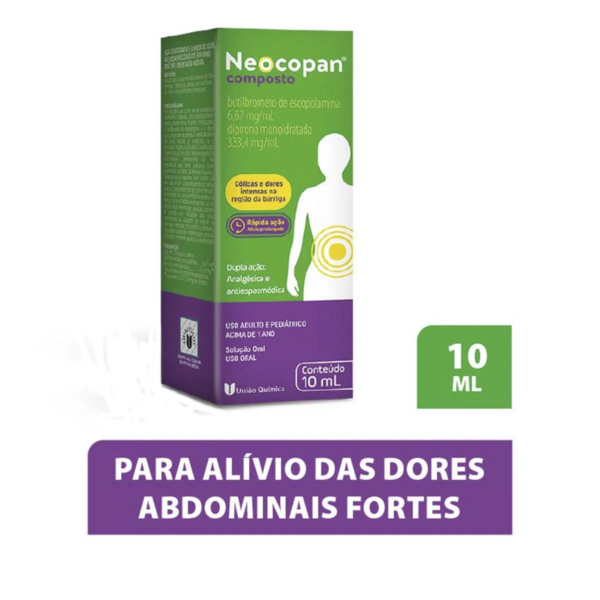 Neocopan Composto Butilbrometo de Escopolamina 6,67mg + Dipirona 333,4mg Solução Oral 10ml