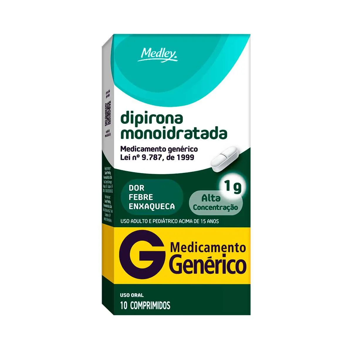 Dipirona Monoidratada 1g 10 comprimidos Cimed Genérico - Preço e para ...