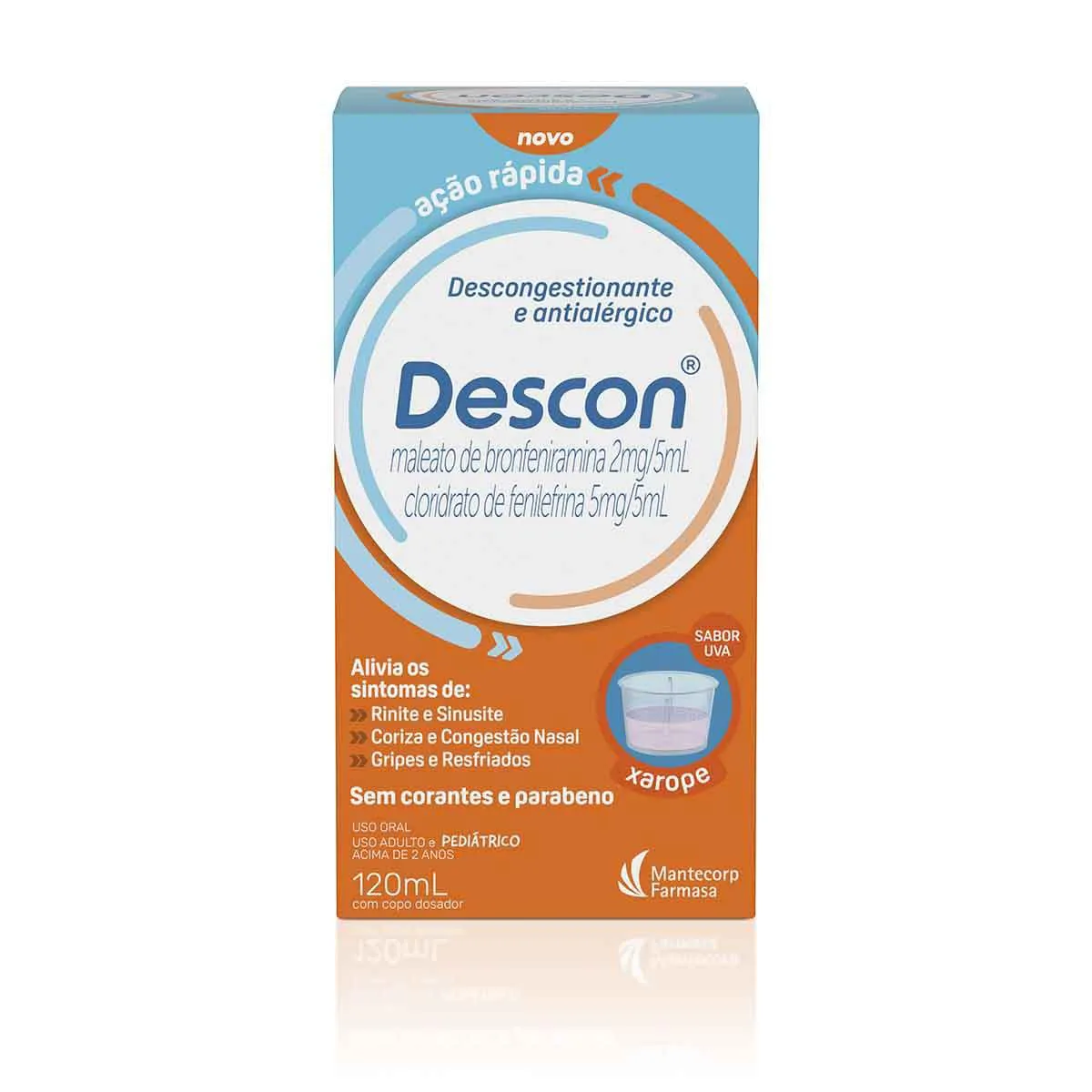 Desscon Descon Xarope 120ml - Descongestionante e Antialérgico | Droga Raia