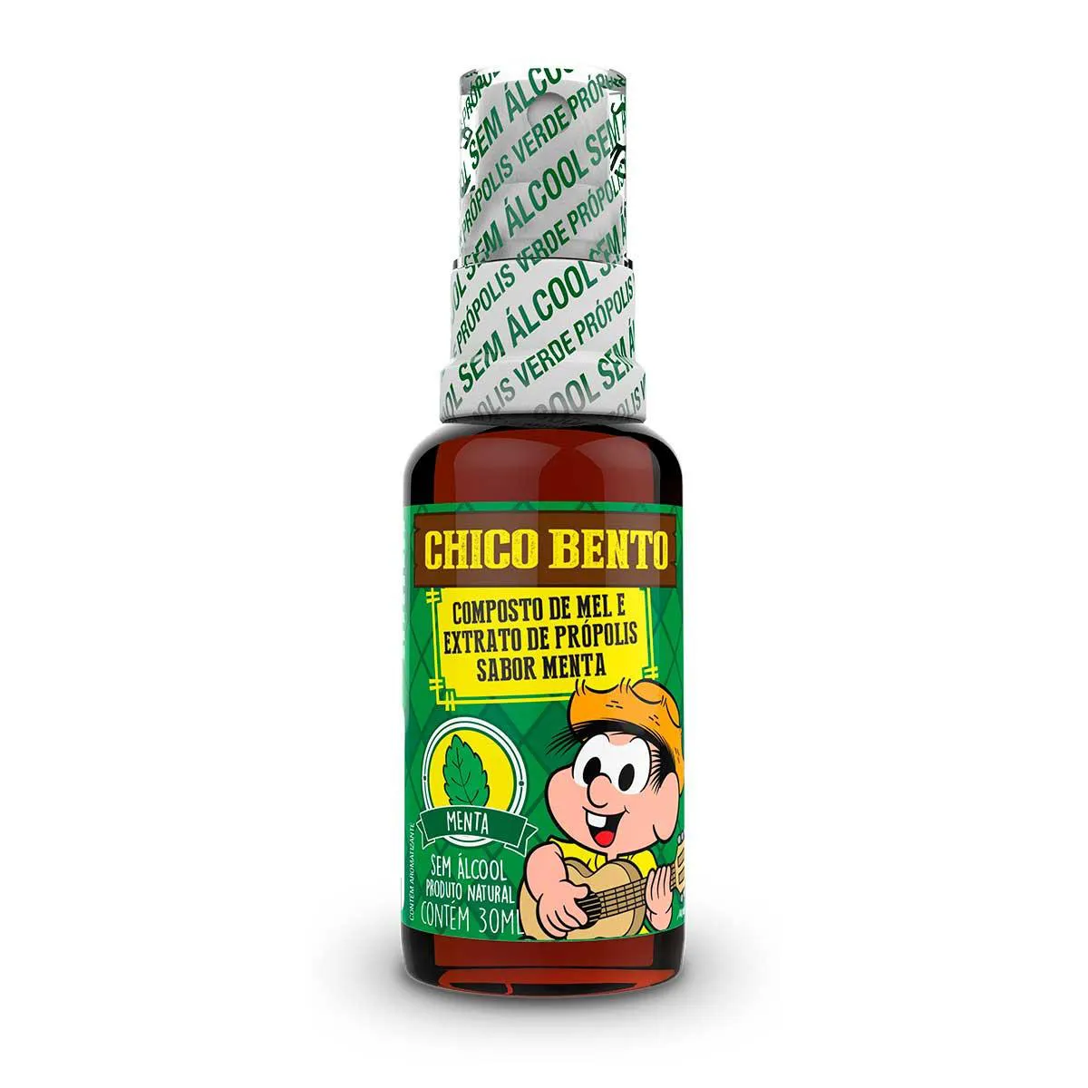 Spray para Garganta Composto de Mel e Extrato de Própolis Chico Bento Sabor Menta 30ml