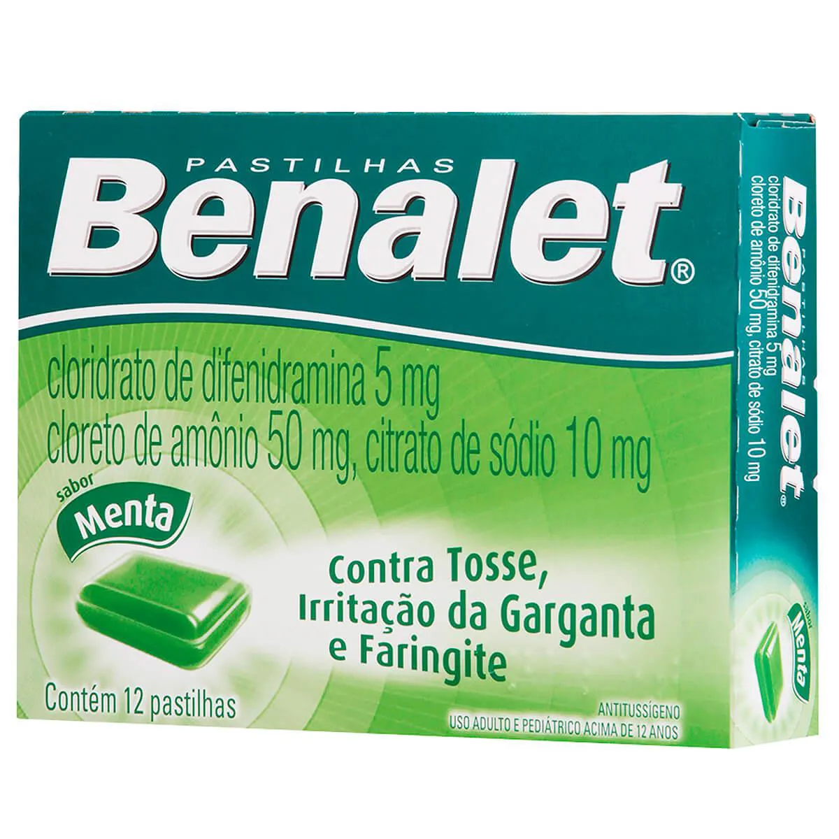 Pastilha Benalet Sabor Menta 12 unidades