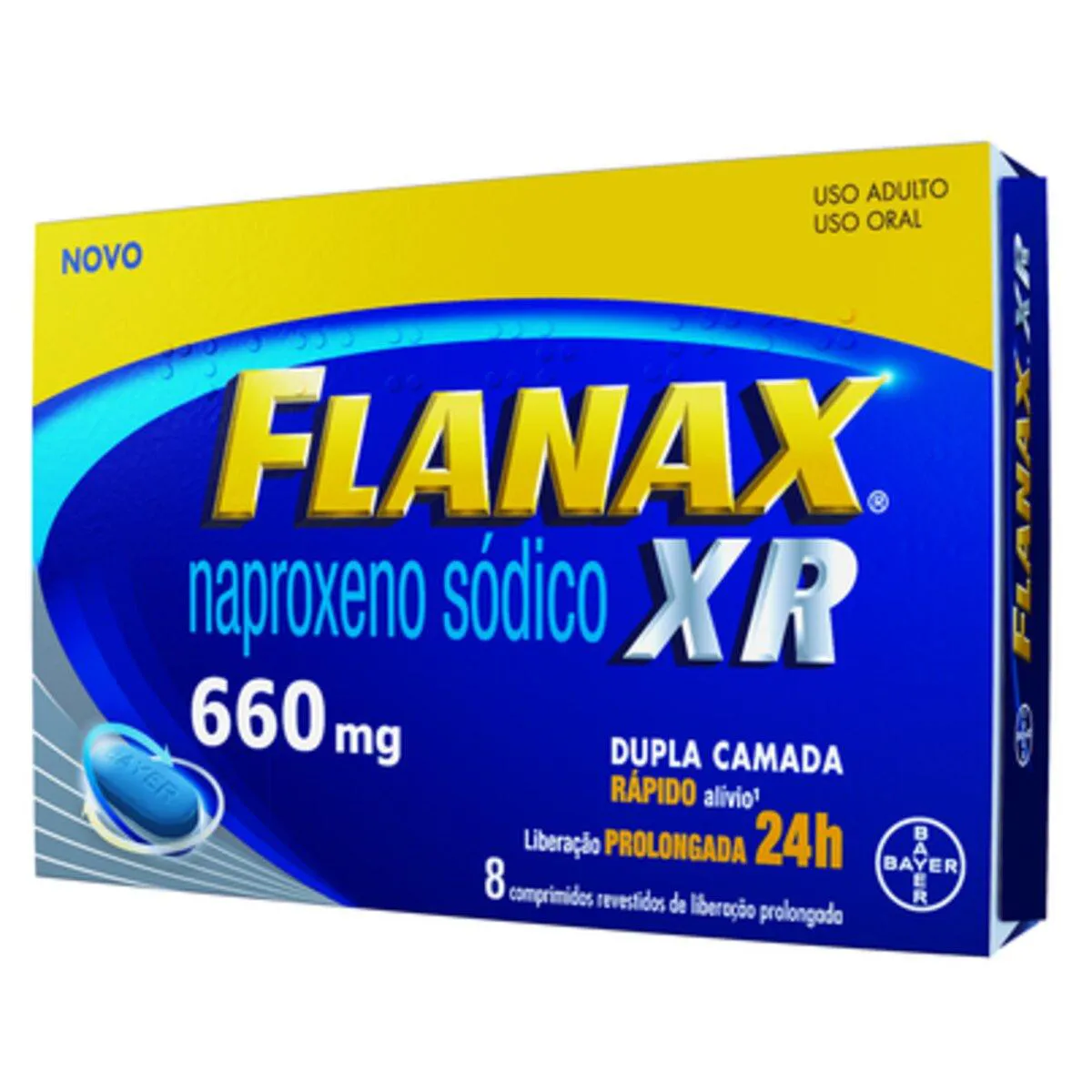 Flanax XR Naproxeno Sódico 660mg 8 Comprimidos