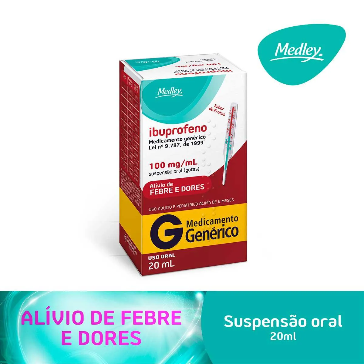 Ibuprofeno 100mg/ml Medley Suspensão Oral: veja preço e bula | Droga Raia
