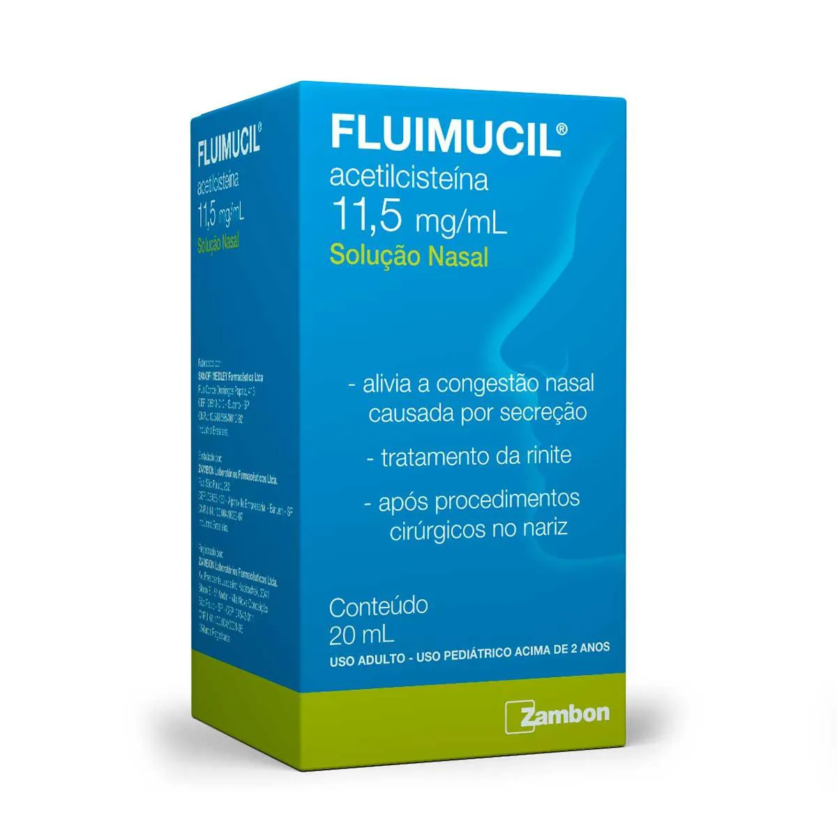 Fluimucil 11,5mg/ml Descongestionante Solução Nasal 20ml