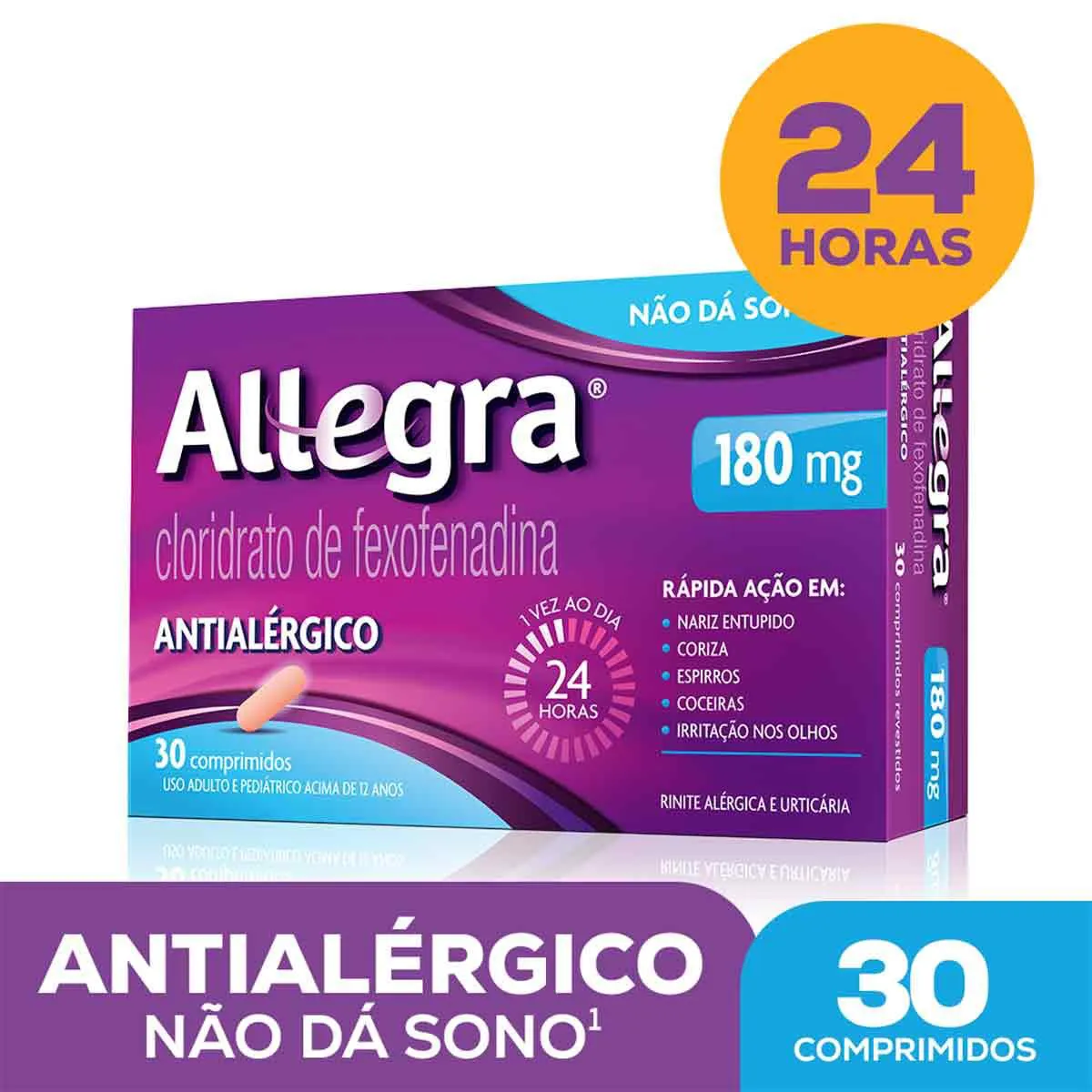 Allegra Cloridrato de Fexofenadina 180mg 30 comprimidos