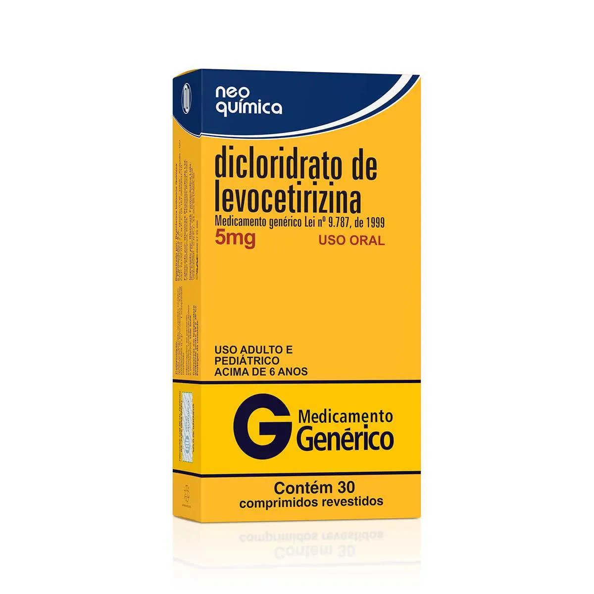 Dicloridrato de Levocetirizina 5,0mg 30 comprimidos Neo Química Genérico