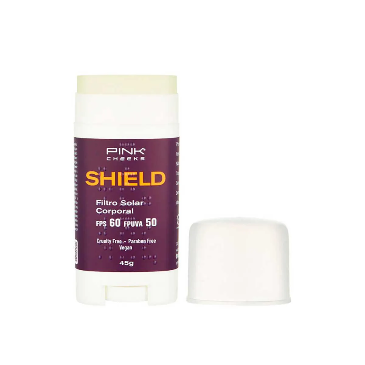 Protetor Solar Corporal Bastão FPS60 Pink Cheeks Shield 45g