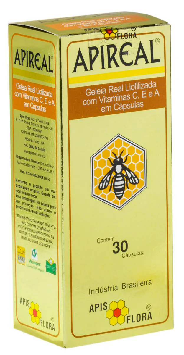 Geleia Real Liofilizada Apis Flora 30 cápsulas