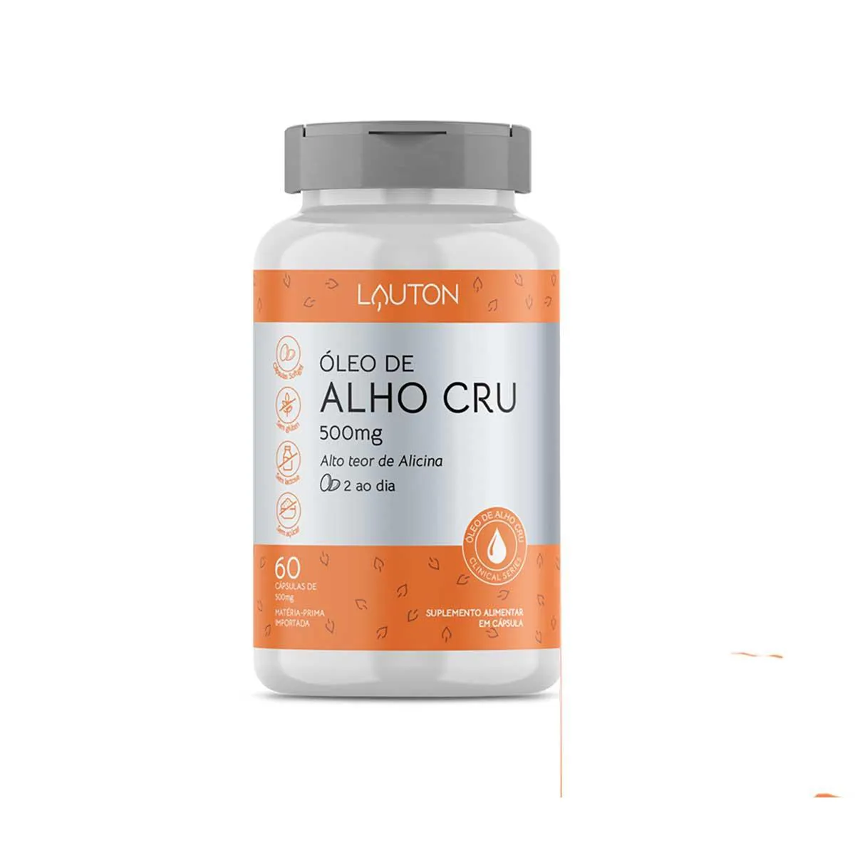 Suplemento Alimentar Òleo de Alho Cru 500mg Lauton 60 Cápsulas