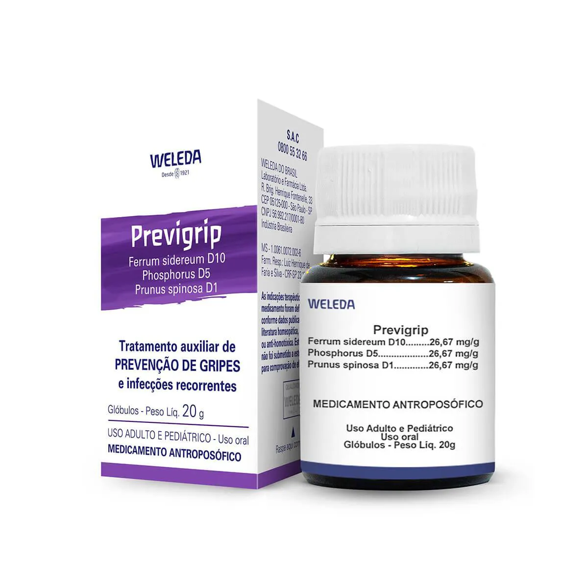 Previgrip Weleda Glóbulos com 20g