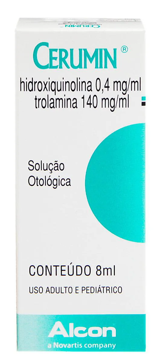 Cerumin Hidroxiquinolina 0,4mg/ml + Trolamina 140mg/ml Solução Otológica 8ml