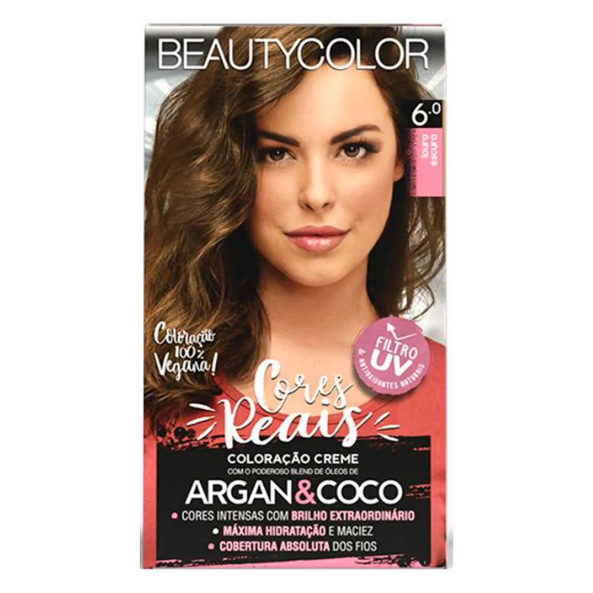Linha Cores Reais Coloração Creme Vegana Beautycolor 6.0 Louro Escuro ...