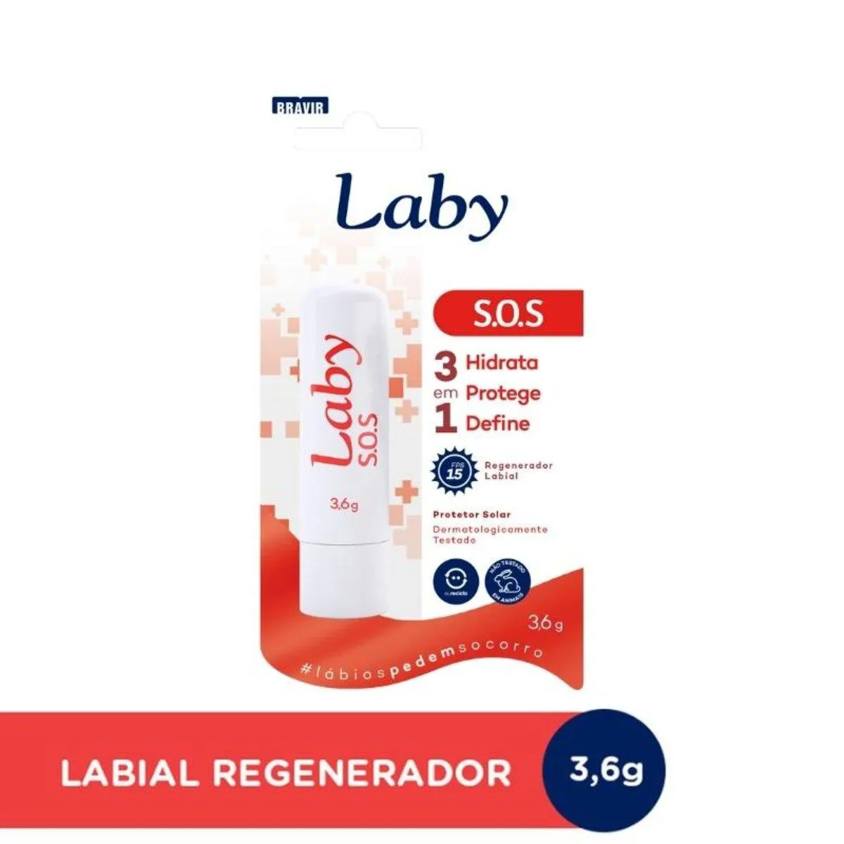 Regenerador Labial Laby S.O.S FPS 15 3,6g