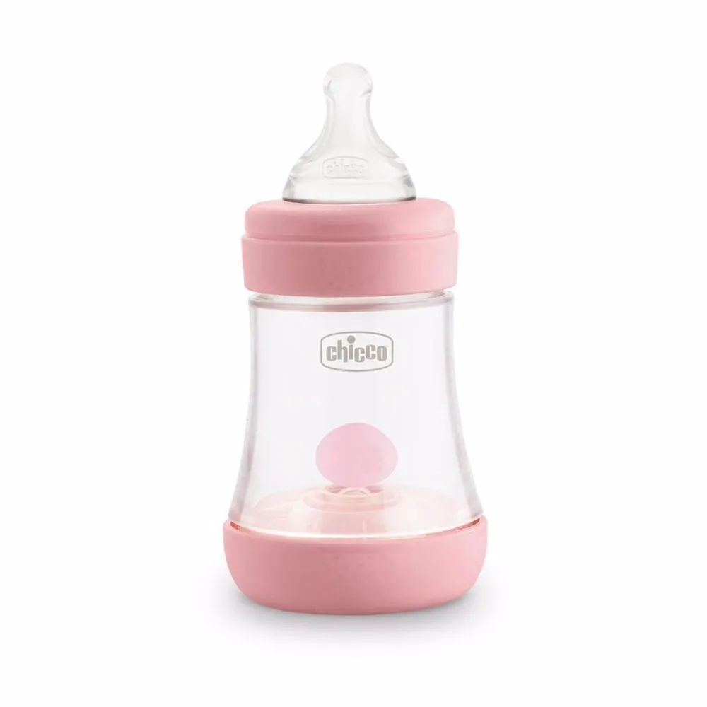 MAMADEIRA PERFECT 5 150ML FLUXO INICIAL CHICCO ROSA