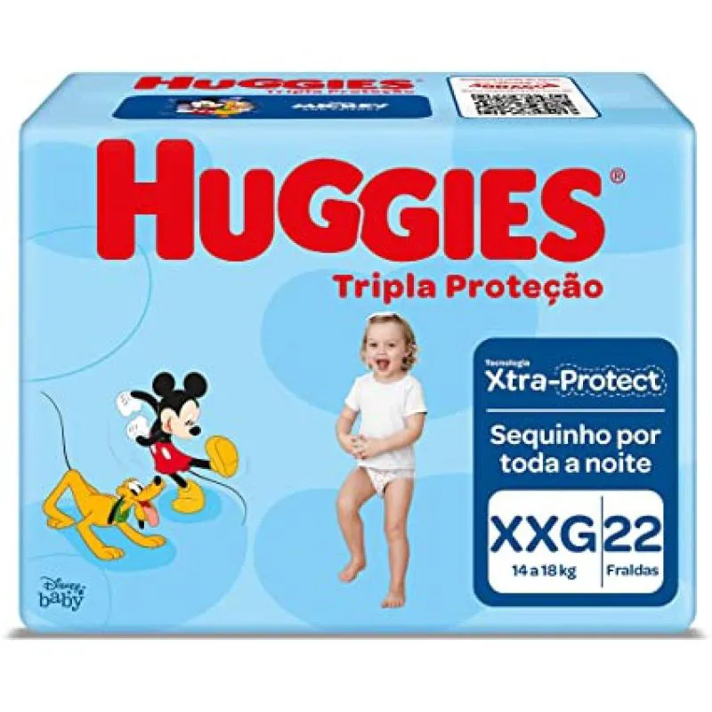 Fralda Huggies Tripla Proteção Disney Baby XXG 22 unidades