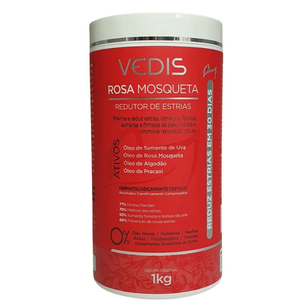CREME ROSA MOSQUETA ANTIESTRIAS COM ÓLEO DE PRACAXI VEDIS 1KG