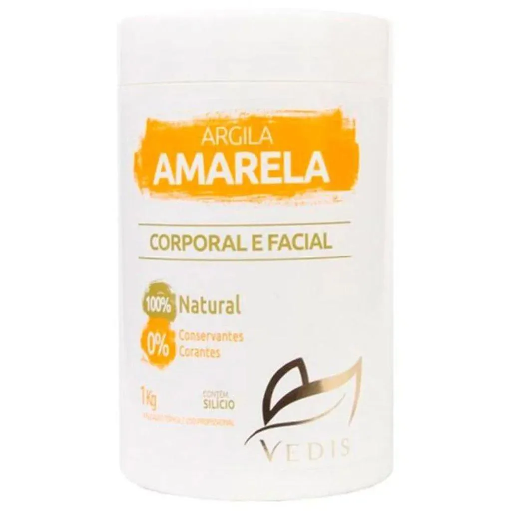 ARGILA AMARELA FACIAL VEDIS 1KG 100% NATURAL