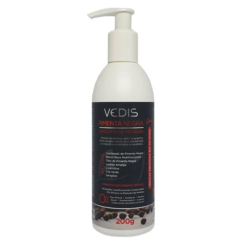 CREME DE MASSAGEM PIMENTA NEGRA VEDIS DETOX 200G