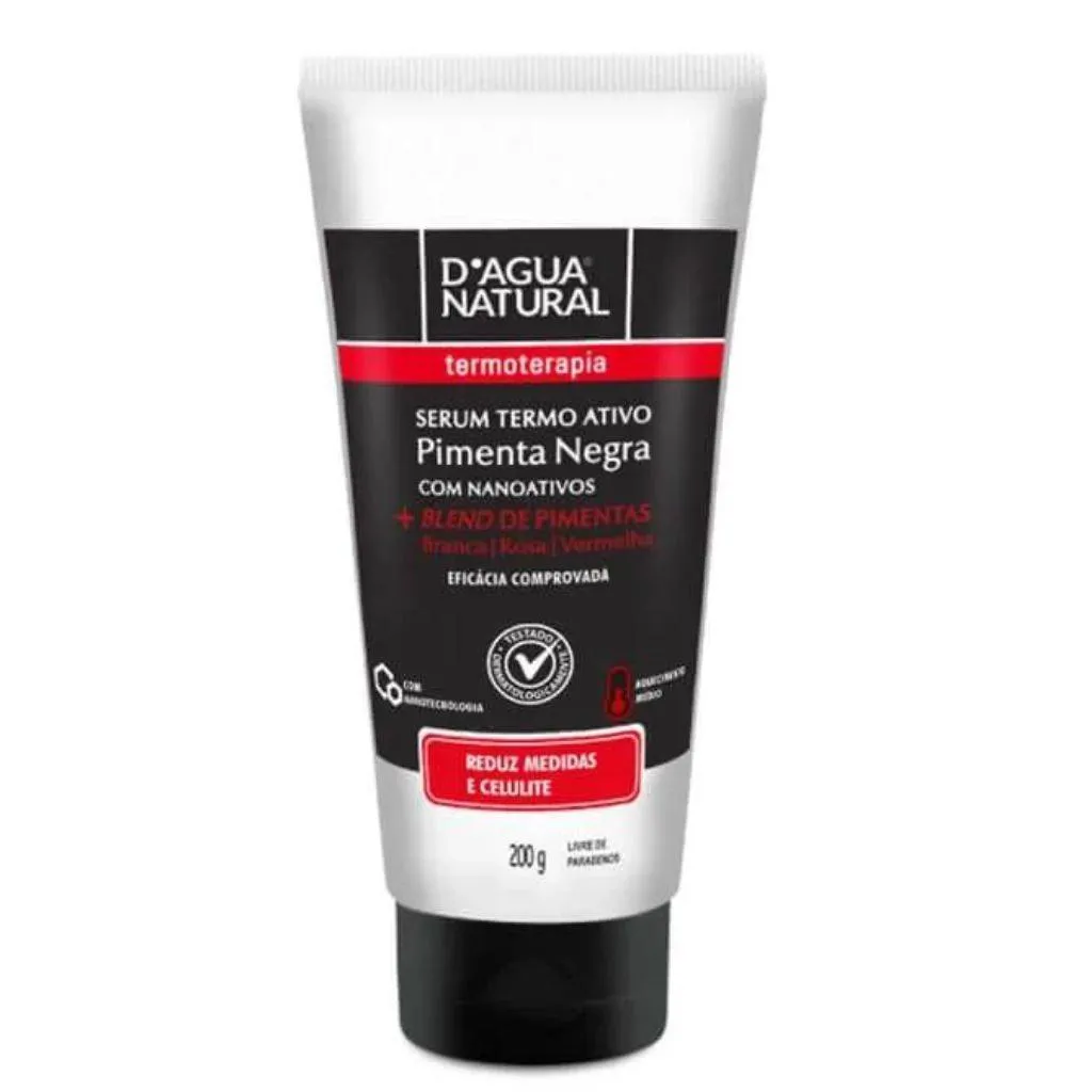 SéRUM TERMO ATIVO PIMENTA NEGRA COM NANOATIVOS DAGUA NATURAL 200G