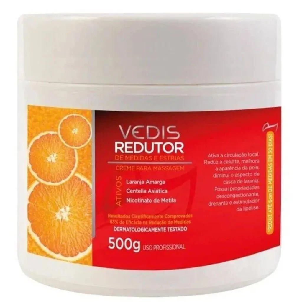 CREME REDUTOR DE MEDIDAS COM NICOTINATO DE METILA VEDIS 500G