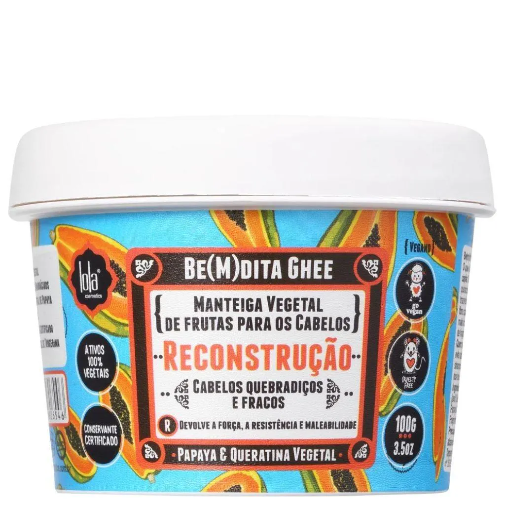 MáSCARA CAPILAR BE(M)DITA RECONSTRUçãO 100G LOLA COSMETICS