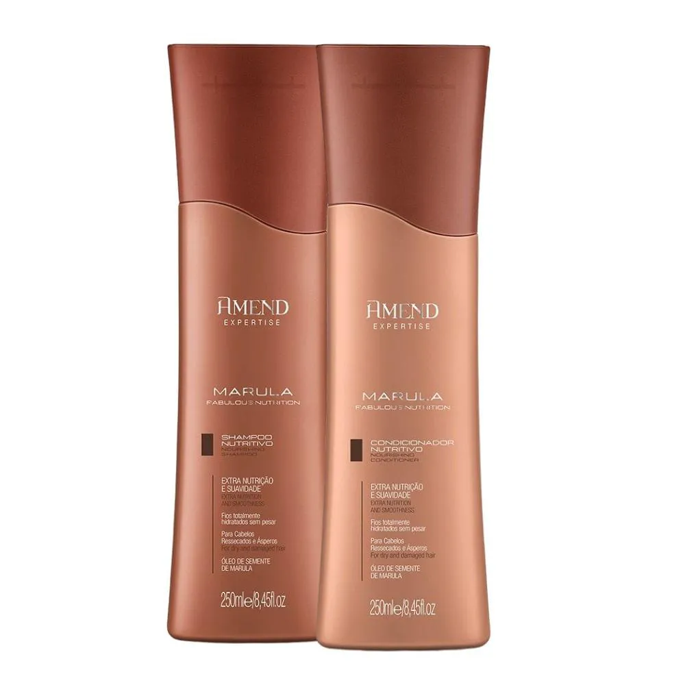 KIT SHAMPOO E CONDICIONADOR AMEND MARULA FABULOUS NUTRITION 250ML