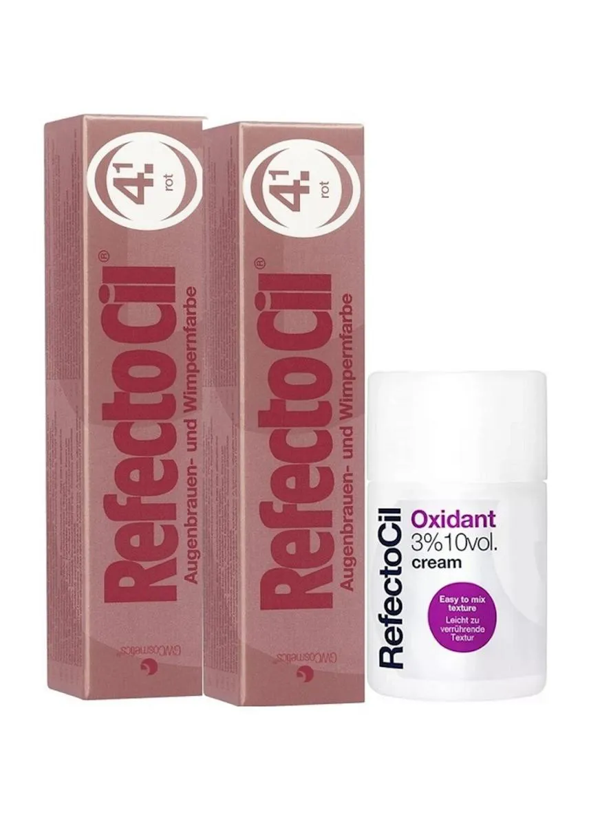 KIT REFECTOCIL 2 TINTA + 1 OXIDANTE CREME N° 4.1 VERMELHO