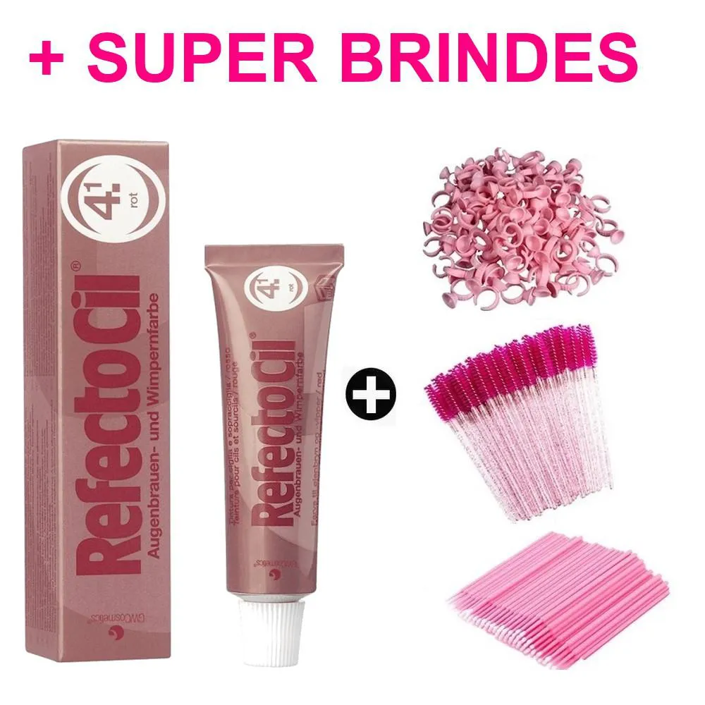 TINTA PARA SOBRANCELHAS REFECTOCIL VERMELHO N° 4.1 15ML + BRINDE