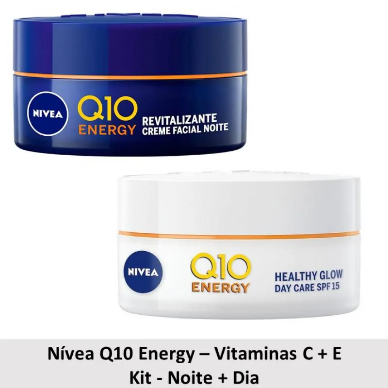 KIT NIVEA Q10 ENERGY VITAMINA C DIURNO F15 + NOTURNO