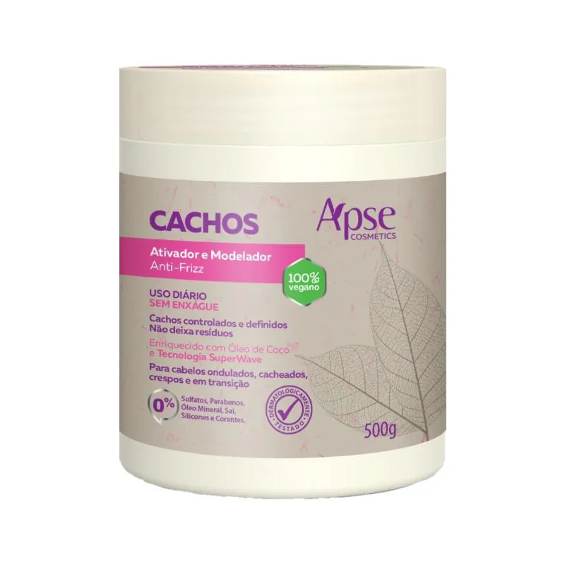 Creme de Cabelo Apse Cachos Ativador e Modelador Anti-Frizz 500g